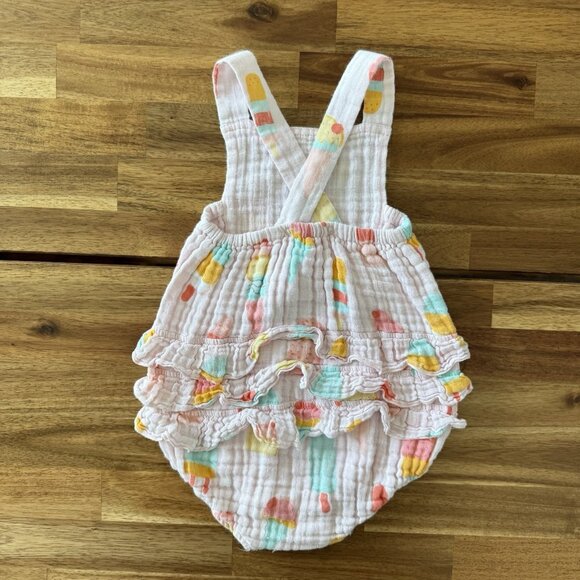 Angel Dear Ice Cream Print Cotton Muslin Bubble Romper Size 18-24mo Beach Summer - Picture 2 of 10